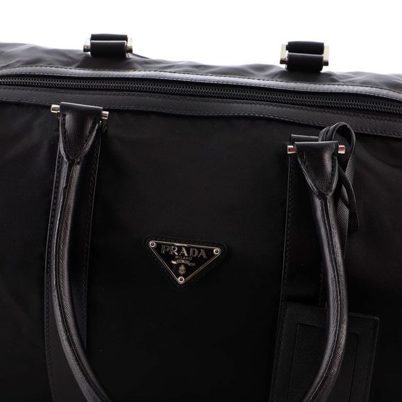 Prada Convertible Weekender Bag Tessuto with Saffiano Leather Large Black - Picture 7 of 8
